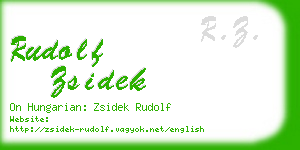 rudolf zsidek business card